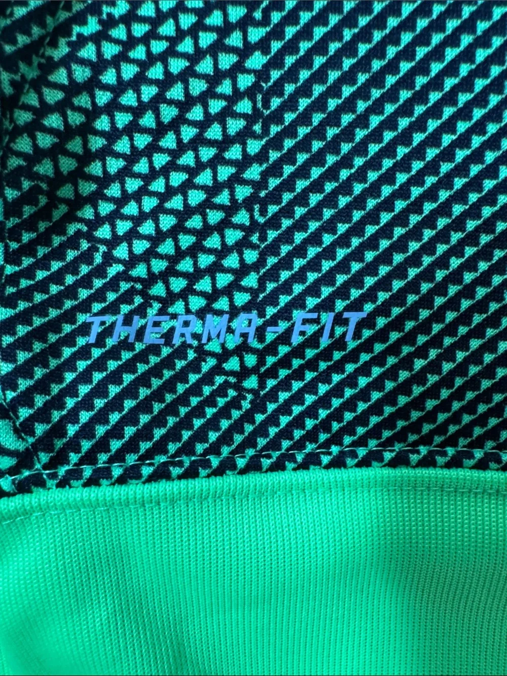 Nike Therma Fit Neon Green Patterned big logo Pullover Hoodie kids XL